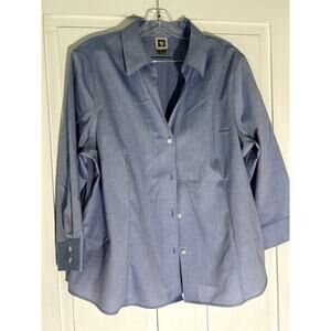 Ann Klein Blue dress shirt‎